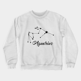 Aquarius - Black print Crewneck Sweatshirt